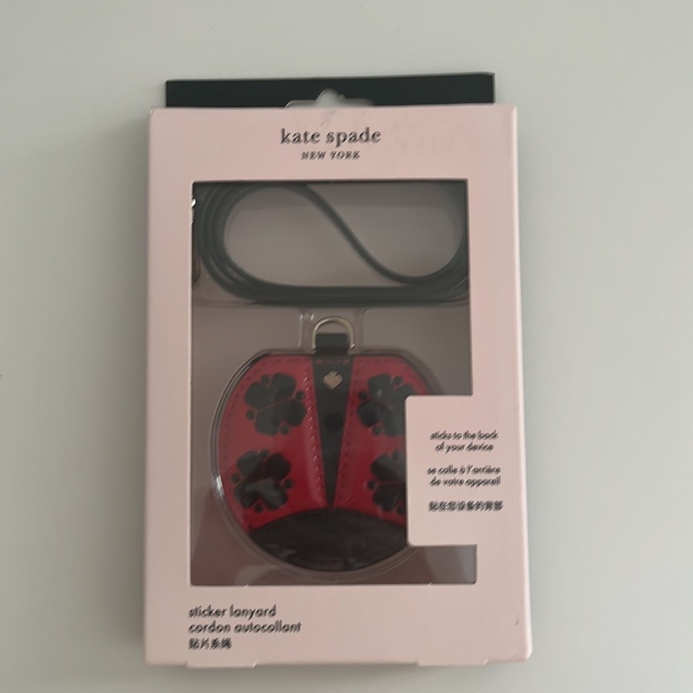 NWT: Kate Spade ladybug 🐞 phone sticker and lanyard/key holder